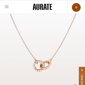 Aurate Diamond Connection Necklace, Rose Gold 14K